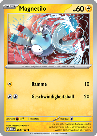 Pokemon - Obsidian Flammen - Magnetilo - Reverse Holo 063/197 (DEUTSCH)                                   