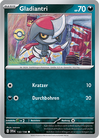 Pokemon - Karmesin und Purpur - Gladiantri - Reverse Holo 132/198 (DEUTSCH)