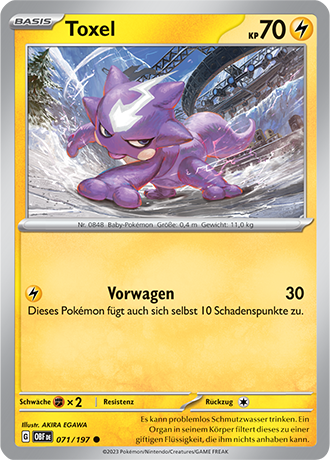 Pokemon - Obsidian Flammen - Toxel - Reverse Holo 071/197 (DEUTSCH)                              