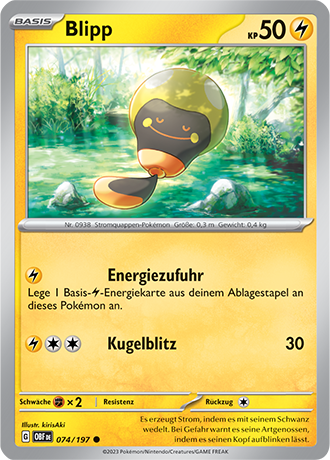 Pokemon - Obsidian Flammen - Blipp - Reverse Holo 074/197 (DEUTSCH)                              
