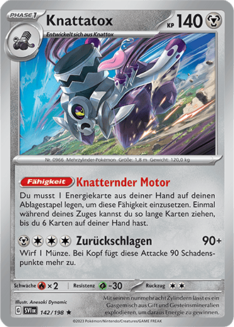 Pokemon - Karmesin und Purpur - Knattatox - Reverse Holo 142/198 (DEUTSCH) 