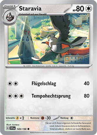 Pokemon - Karmesin und Purpur - Staravia - Reverse Holo 149/198 (DEUTSCH) 