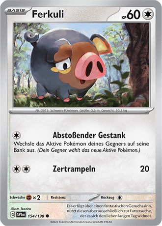 Pokemon - Karmesin und Purpur - Ferkuli - Reverse Holo 154/198 (DEUTSCH) 