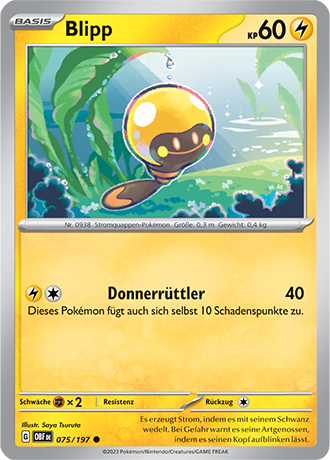 Pokemon - Obsidian Flammen - Blipp - Reverse Holo 075/197 (DEUTSCH)                               