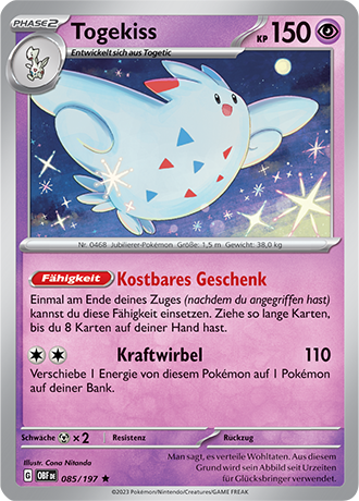 Pokemon - Obsidian Flammen - Togekiss - Reverse Holo 085/197 (DEUTSCH)                                 