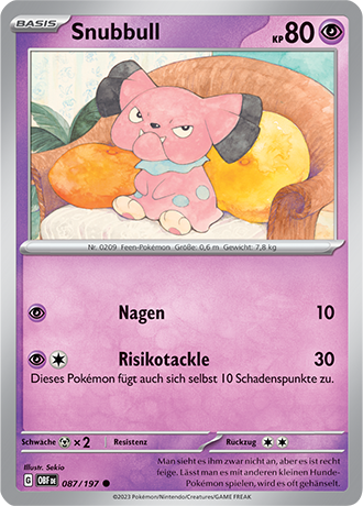 Pokemon - Obsidian Flammen - Snubbull - Reverse Holo 087/197 (DEUTSCH)                                 