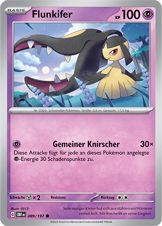 Pokemon - Obsidian Flammen - Flunkifer - Reverse Holo 089/197 (DEUTSCH)                                 