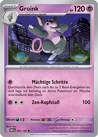 Pokemon - Obsidian Flammen - Groink - Reverse Holo 091/197 (DEUTSCH)                                 