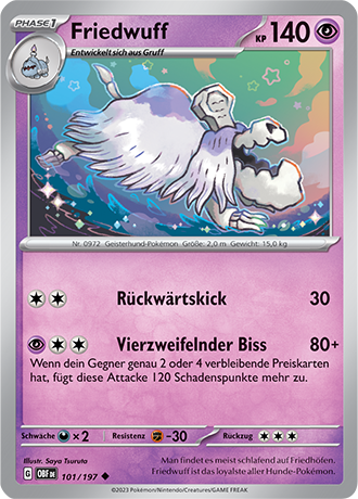 Pokemon - Obsidian Flammen - Friedwuff - Reverse Holo 101/197 (DEUTSCH)                                   