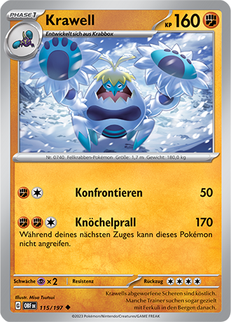 Pokemon - Obsidian Flammen - krawell - Reverse Holo 115/197 (DEUTSCH)                                  