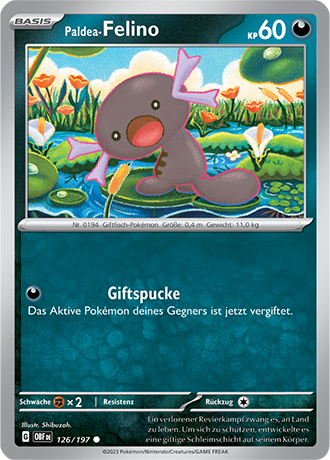 Pokemon - Obsidian Flammen - Paldea-Felino - Reverse Holo 126/197 (DEUTSCH)                                