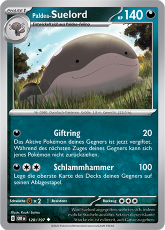 Pokemon - Obsidian Flammen - Paldea-Suelord - Reverse Holo 128/197 (DEUTSCH)                                 