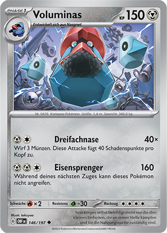 Pokemon - Obsidian Flammen - Voluminas - Reverse Holo 146/197 (DEUTSCH)                                       