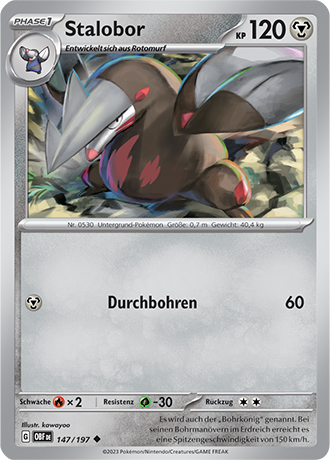 Pokemon - Obsidian Flammen - Stalobor - Reverse Holo 147/197 (DEUTSCH)                                       
