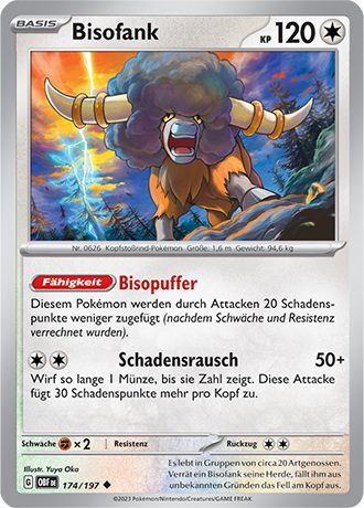 Pokemon - Obsidian Flammen - Bisofank - Reverse Holo 174/197 (DEUTSCH)                                                   