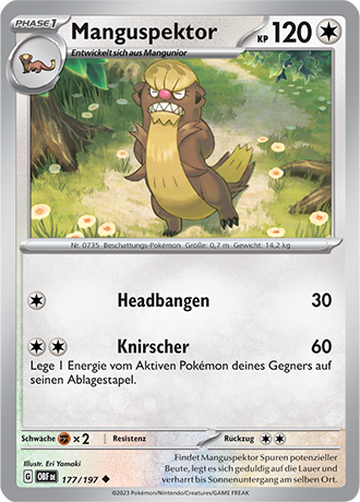 Pokemon - Obsidian Flammen - Manguspektor - Reverse Holo 177/197 (DEUTSCH)                                                    