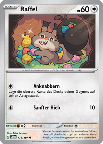 Pokemon - Obsidian Flammen - Raffel - Reverse Holo 178/197 (DEUTSCH)                                                    