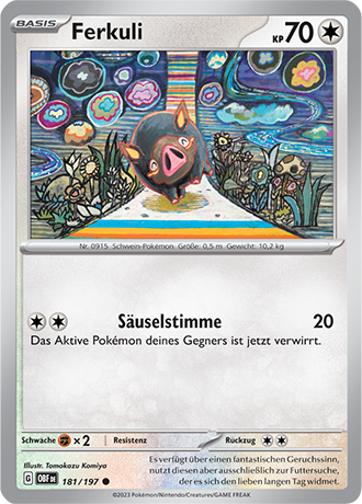 Pokemon - Obsidian Flammen - Ferkuli - Reverse Holo 181/197 (DEUTSCH)                                                    