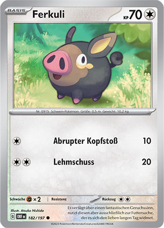 Pokemon - Obsidian Flammen - Ferkuli - Reverse Holo 182/197 (DEUTSCH)                                                     