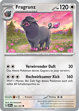 Pokemon - Obsidian Flammen - Fragrunz - Reverse Holo 183/197 (DEUTSCH)                                                     