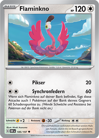 Pokemon - Obsidian Flammen - Flaminkno - Reverse Holo 185/197 (DEUTSCH)                                                       
