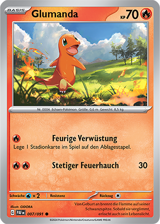 Pokemon - Paldea Schicksale - Glumanda - Reverse Holo 007/091 (DEUTSCH)                                                      