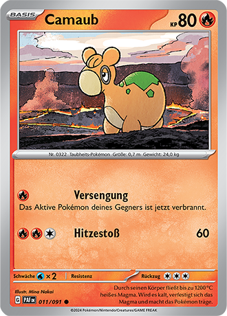 Pokemon - Paldea Schicksale - Camaub - Reverse Holo 011/091 (DEUTSCH)                                                     