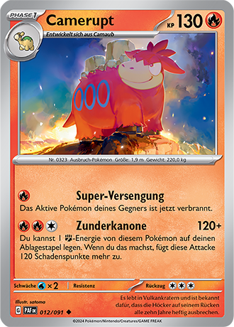 Pokemon - Paldea Schicksale - Camerupt - Reverse Holo 012/091 (DEUTSCH)                                                     