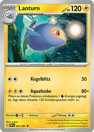 Pokemon - Paldea Schicksale - Lanturn - Reverse Holo 021/091 (DEUTSCH)                                            