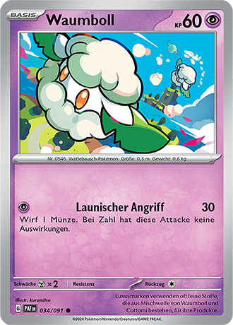 Pokemon - Paldea Schicksale - Waumboll - Reverse Holo 034/091 (DEUTSCH)                                            