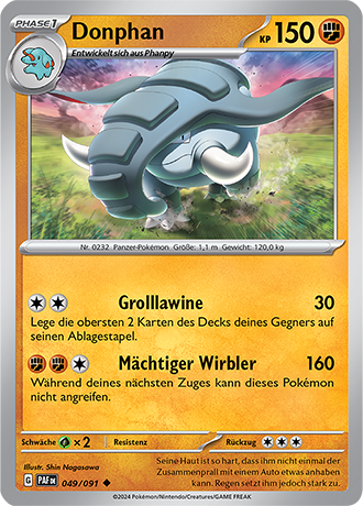 Pokemon - Paldea Schicksale - Donphan - Reverse Holo 049/091 (DEUTSCH)                                               
