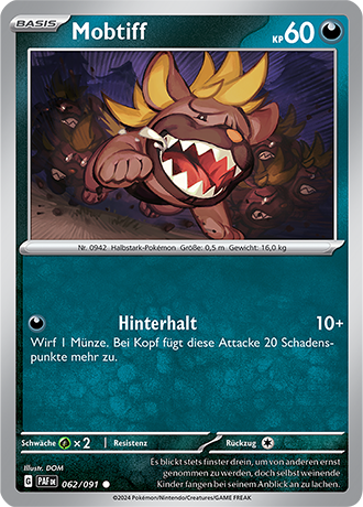 Pokemon - Paldea Schicksale - Mobtiff - Reverse Holo 062/091 (DEUTSCH)                                                