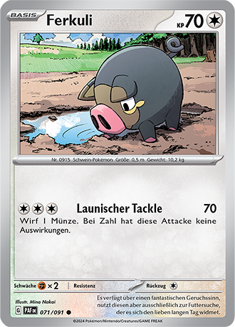 Pokemon - Paldea Schicksale - Ferkuli - Reverse Holo 071/091 (DEUTSCH)                                                