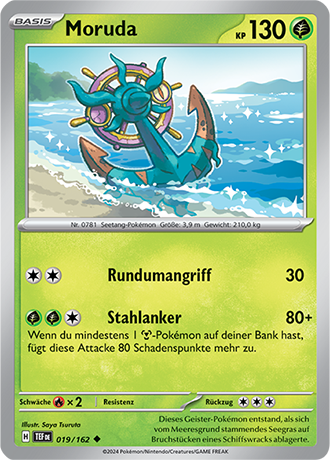 Pokemon - Gewalten der Zeit - Moruda - Reverse Holo 019/162 (DEUTSCH)