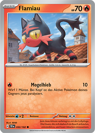 Pokemon - Gewalten der Zeit - Flamiau  - Reverse Holo 032/162 (DEUTSCH)