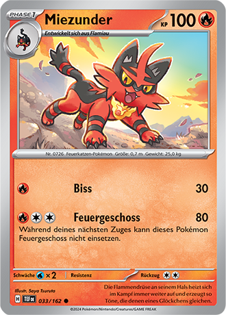 Pokemon - Gewalten der Zeit - Miezunder  - Reverse Holo 033/162 (DEUTSCH)