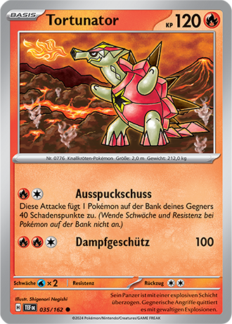 Pokemon - Gewalten der Zeit - Tortunator  - Reverse Holo 035/162 (DEUTSCH)