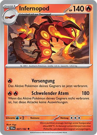 Pokemon - Gewalten der Zeit - Infernopod - Reverse Holo 037/162 (DEUTSCH)