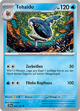 Pokemon - Gewalten der Zeit - Tohaido - Reverse Holo 043/162 (DEUTSCH)