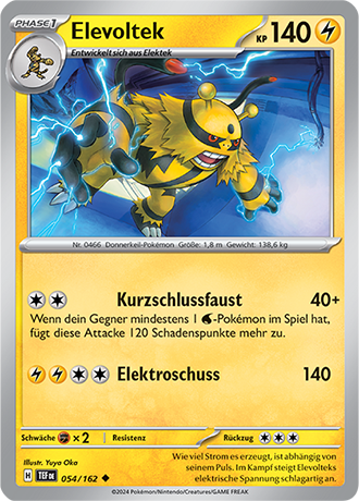 Pokemon - Gewalten der Zeit - Elevoltek - Reverse Holo 054/162 (DEUTSCH)