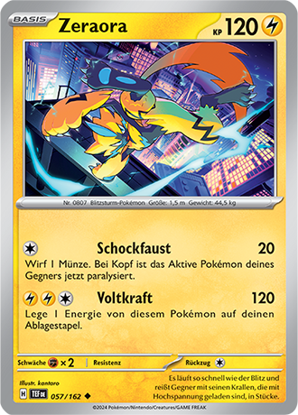 Pokemon - Gewalten der Zeit - Zeraora - Reverse Holo 057/162 (DEUTSCH)
