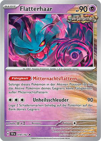 Pokemon - Gewalten der Zeit - Flatterhaar - Reverse Holo 078/162 (DEUTSCH)                                               