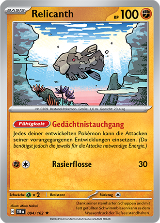 Pokemon - Gewalten der Zeit - Relicanth - Reverse Holo 084/162 (DEUTSCH)                                              