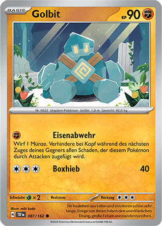Pokemon - Gewalten der Zeit - Golbit - Reverse Holo 087/162 (DEUTSCH)                                              