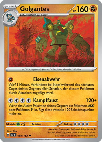 Pokemon - Gewalten der Zeit - Golgantes - Reverse Holo 088/162 (DEUTSCH)                                              