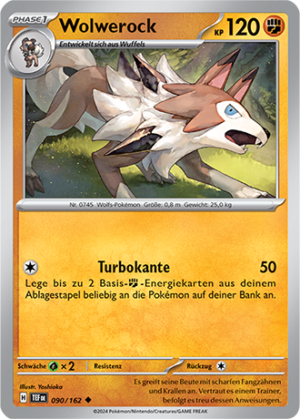 Pokemon - Gewalten der Zeit - Wolwerock - Reverse Holo 090/162 (DEUTSCH)                                               