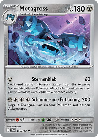 Pokemon - Gewalten der Zeit - Metagross - Reverse Holo 115/162 (DEUTSCH)                                              