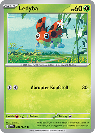 Pokemon - Stellarkrone - Ledyba - Reverse Holo 002/142 (DEUTSCH)                                                 