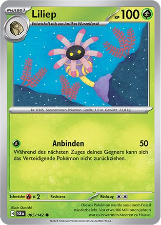 Pokemon - Stellarkrone - Liliep - Reverse Holo 005/142 (DEUTSCH)                                                   