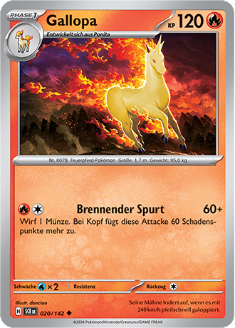 Pokemon - Stellarkrone - Gallopa - Reverse Holo 020/142 (DEUTSCH)                                                         